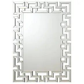 CoasterEssence 901786 Forman - Greek Motif Frameless Wall Mirror - Silver