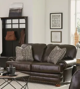 Jackson Furniture Industries 524102-1268/09-3068/09 Roberto - Leather Loveseat - Cocoa