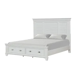 New Classic 00-B2118S-300 New Classic 00-B2118S-300 Jamestown - 5/0 Queen Bed With Storage - White