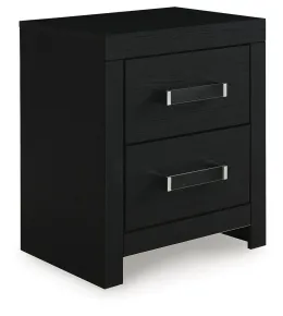 Ashley Furniture PCB1115-92 Maeling - Two Drawer Night Stand - Black