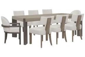 Pulaski Furniture P402240-KIT77 Pulaski Furniture P402240-KIT77 Anderson Park - Leg Dining Table With 6 Klismos Dining Chairs And 2 Host Chairs - Moose Trail / Frontier Brown