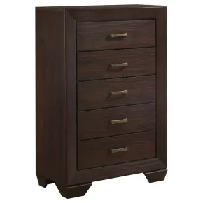 CoasterEveryday 204395 Kauffman - 5-Drawer Bedroom Chest - Dark Cocoa
