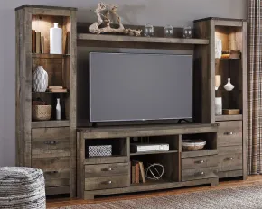 Ashley Furniture W446W2 Ashley Furniture W446W2 Trinell - 4 Pc. - Entertainment Center - 63" TV Stand - Brown