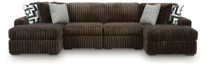 Ashley Furniture 98104S18 Ashley Furniture 98104S18 Midnight-Madness - 4-Piece Double Chaise Sectional - Chocolate