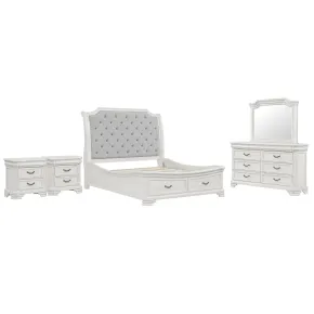 New Classic 00-493W-15N New Classic 00-493W-15N Lyndhurst - 6/6 Eastern King 5 Piece Bedroom Set (Bed, Dresser, Mirror, 2 Nightstands) - White