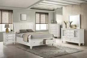 CoasterEssence 201309Q-S5 Sandy Beach - 5 Piece Queen Bedroom Set - Cream White