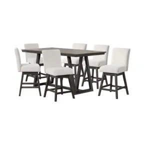 New Classic 45-4125S-DW6C New Classic 45-4125S-DW6C High Line - Counter Table & 6 Swivel Counter Chairs - White