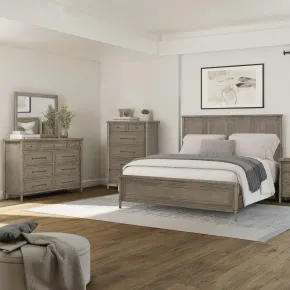 Liberty Furniture 508-BR-CPBDMC Liberty Furniture 508-BR-CPBDMC Rochelle Park - 4 Piece Bedroom Set (California King Panel Bed, Dresser & Mirror, Chest) - Smokey Taupe