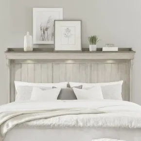 Liberty Furniture 457-BR13M Ivy Hollow - Queen Mantle Headboard - Weathered Linen / Dusty Taupe