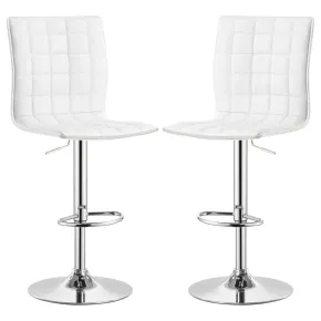 CoasterEveryday 122089 Ashbury - Upholstered Adjustable Bar Stool (Set of 2) - White
