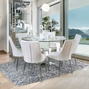 Furniture of America CM3384RT-TABLE Izzy - Round Dining Table - Silver