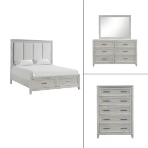 New Classic 00-2442-34C New Classic 00-2442-34C Fiona - 5/0 Queen 4 Piece Bedroom Set (Bed & Dresser & Mirror & Chest) - Gray