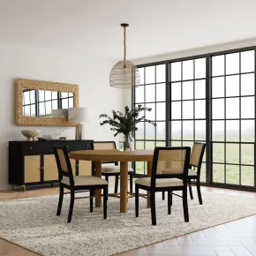 Coaster Fine Furniture 108930-S5B Arini - 5-Piece Round Dining Table Set - Sand Wash / Black