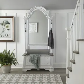 Liberty Furniture 244-OT-2PCS Magnolia Manor - 2 Piece Hall Tree - Antique White