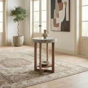 Liberty Furniture 701-OT1021 Liberty Furniture 701-OT1021 Danby - Chairside Table - Nutmeg & Alabaster