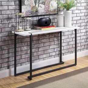 Furniture of America FOA4799S-TABLE Izar - Sofa Table - White / Gun Metal