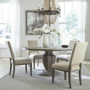 Liberty Furniture 944-CD-5PDS Westfield - 5 Piece Pedestal Table Set (Upholstered Side Chairs) - Havana Brown