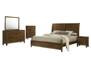 New Classic 00-B0182-25C New Classic 00-B0182-25C Ballard - 6/0 Western King 5 Piece Bedroom Set (Bed, Dresser, Mirror, Chest, Nightstand) - Brown