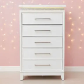 Liberty Furniture 781-BR40 Liberty Furniture 781-BR40 Reflections - 5 Drawer Chest With Lights - Pearl White