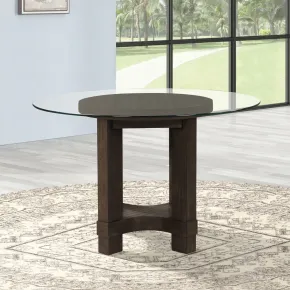 New Classic 40-4212-G Cityscape - 52" Glass Round Table Top & Base - Dark Brown