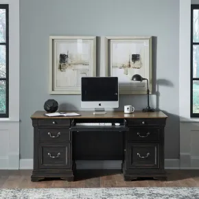Liberty Furniture 532-HO-JED Meritage - Jr Executive Desk - Aged Charcoal