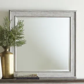 Liberty Furniture 824-BR51 Heartland - Landscape Mirror - Antique White / Tobacco Tops