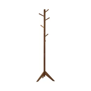 CoasterEveryday 900633 Devlin - 6 Hook Freestanding Wood Coat Rack Hat Hanger - Walnut
