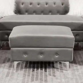 Furniture of America CM6256GY-OT Ciabattoni - Ottoman - Gray