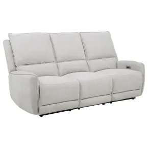 Coaster Fine Furniture 610521P Sylmar - Chenille Upholstered Power Reclining Sofa - Dove Gray
