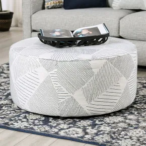 Furniture of America SM8194-OT Chancery - Ottoman - Gray / Navy