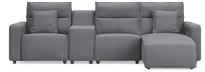 Ashley Furniture 65906S26 Ashley Furniture 65906S26 Modmax II - 4-Piece Power Reclining Sectional With RAF Press Back Power Chaise And Console - Salt And Pepper