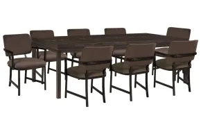 Pulaski Furniture P419240-KIT16 Pulaski Furniture P419240-KIT16 Modern Mosaic - Leg Dining Table With 8 Arm Chairs - Brown