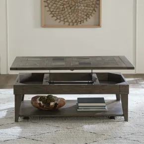 Liberty Furniture 226-OT1011 Arrowcreek - Lift Top Cocktail Table - Weathered Stone