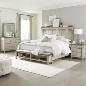 Liberty Furniture 457-BR-CMSDMN Liberty Furniture 457-BR-CMSDMN Ivy Hollow - 4 Piece Bedroom Set (California King Mantle Storage Bed, Dresser & Mirror, Night Stand) - Weathered Linen / Dusty Taupe