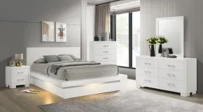 CoasterEssence 202990Q-S5 Jessica - 5 Piece LED Queen Bedroom Set - Cream White