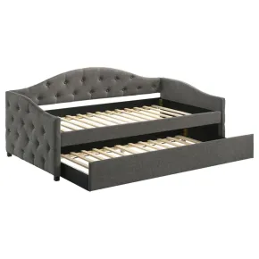 CoasterEveryday 300638 Sadie - Upholstered Twin Daybed With Trundle - Gray