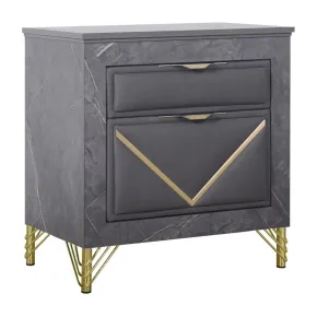 New Classic B1826-040 Symmetry - 2 Drawer Nightstand - Charcoal
