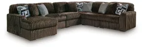 Ashley Furniture 98104S23 Ashley Furniture 98104S23 Midnight-Madness - 6-Piece Sectional With LAF Corner Chaise - Chocolate