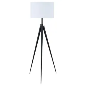 CoasterEveryday 920074 Harrington - Drum Shade Metal Tripod Floor Lamp - Black