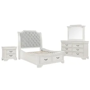 New Classic 00-493W-34N New Classic 00-493W-34N Lyndhurst - 5/0 Queen 4 Piece Bedroom Set (Bed, Dresser, Mirror, Nightstand) - White
