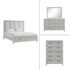 New Classic 00-2442-24C New Classic 00-2442-24C Fiona - 6/0 California King 4 Piece Bedroom Set (Bed & Dresser & Mirror & Chest) - Gray