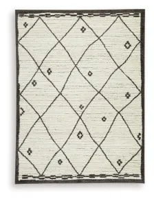 Ashley Furniture R408302 Fenriston - 5' x 8' Rug - Cream / Black