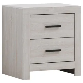 CoasterEveryday 207052 Brantford - 2-Drawer Nightstand - Coastal White