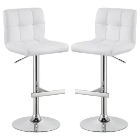 CoasterEveryday 120356 Lenny - Upholstered Adjustable Bar Stool (Set of 2) - White