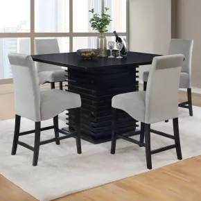 CoasterEveryday 102068-S5 Stanton - 5 Piece Square Counter Height Dining Table Set - Gray
