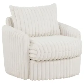 Coaster Fine Furniture 902541 Sarco - Corduroy Upholstered Swivel Accent Arm Chair - Ivory