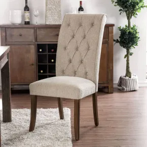 Furniture of America CM3564A-SC-2PK Sania - Side Chair (Set of 2) - Antique Oak / Beige