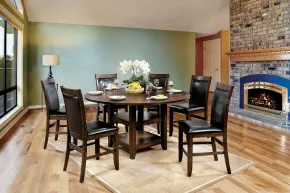 Furniture of America CM3152RPT Meagan - Round Counter Height Table - Brown Cherry
