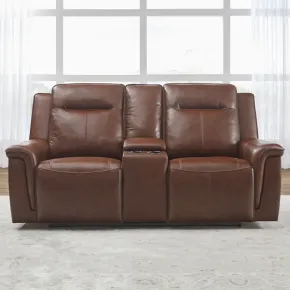 Liberty Furniture 7001CG-22P Avery - Loveseat With Console P2 - Cognac