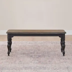 Liberty Furniture 244B-C9000B Liberty Furniture 244B-C9000B Magnolia Manor - Dining Bench - Weathered Bark & Antique Black